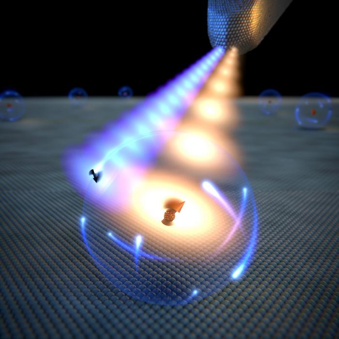 Electron and nucleus spins controlled by wave signals