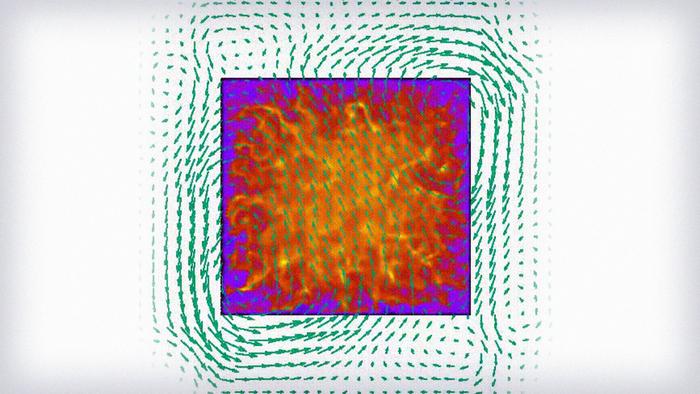 A single frame from a simulation of an industrial plasma