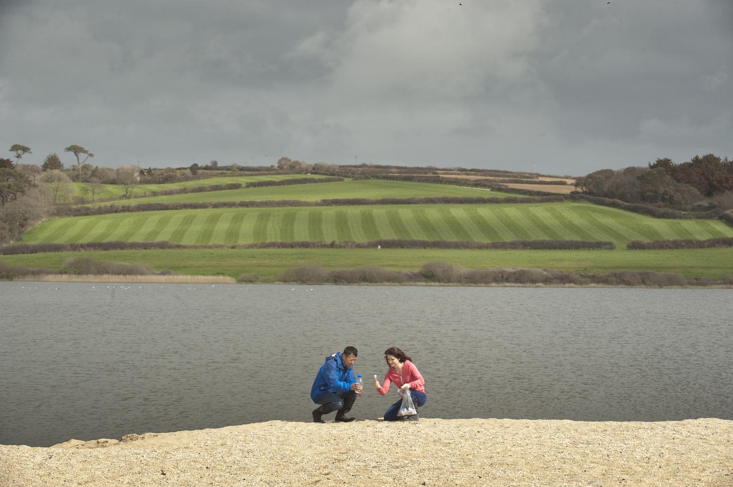 University of Exeter researchers collect water samples