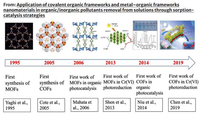 Application of covalent organic frameworks and metal–organic frameworks nanomaterials in organic/inorganic pollutants removal from solutions through sorption-catalysis strategies