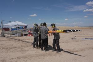 The team onsite at Texas during competition setting up Pardalote.