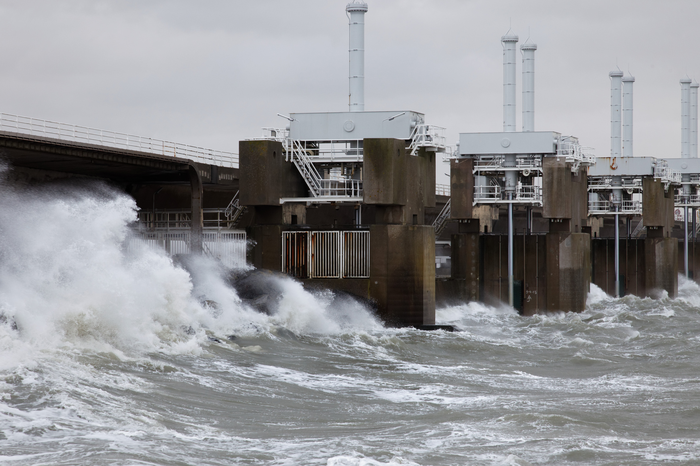 Oosterschelde storm surge barrier closed