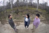 Shawn Serbin (Brookhaven Lab), Feng Zhao (University of Maryland, College Park) and Ran Meng (Brookhaven Lab)