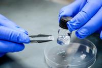 A close up of the new piezoelectric crystal developed by NTU scientists