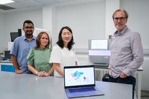NTU and SCELSE researchers with the advanced DNA sequencing machines in SCELSE, NTU Singapore.