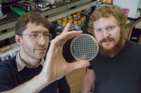 Professor Seppe Kuehn in lab with David T. Fraebel, University of Illinois College of Engineering