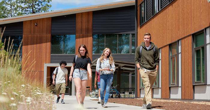College students walking