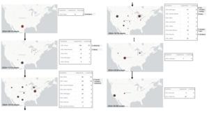 Maps representing FluWarning alerts
