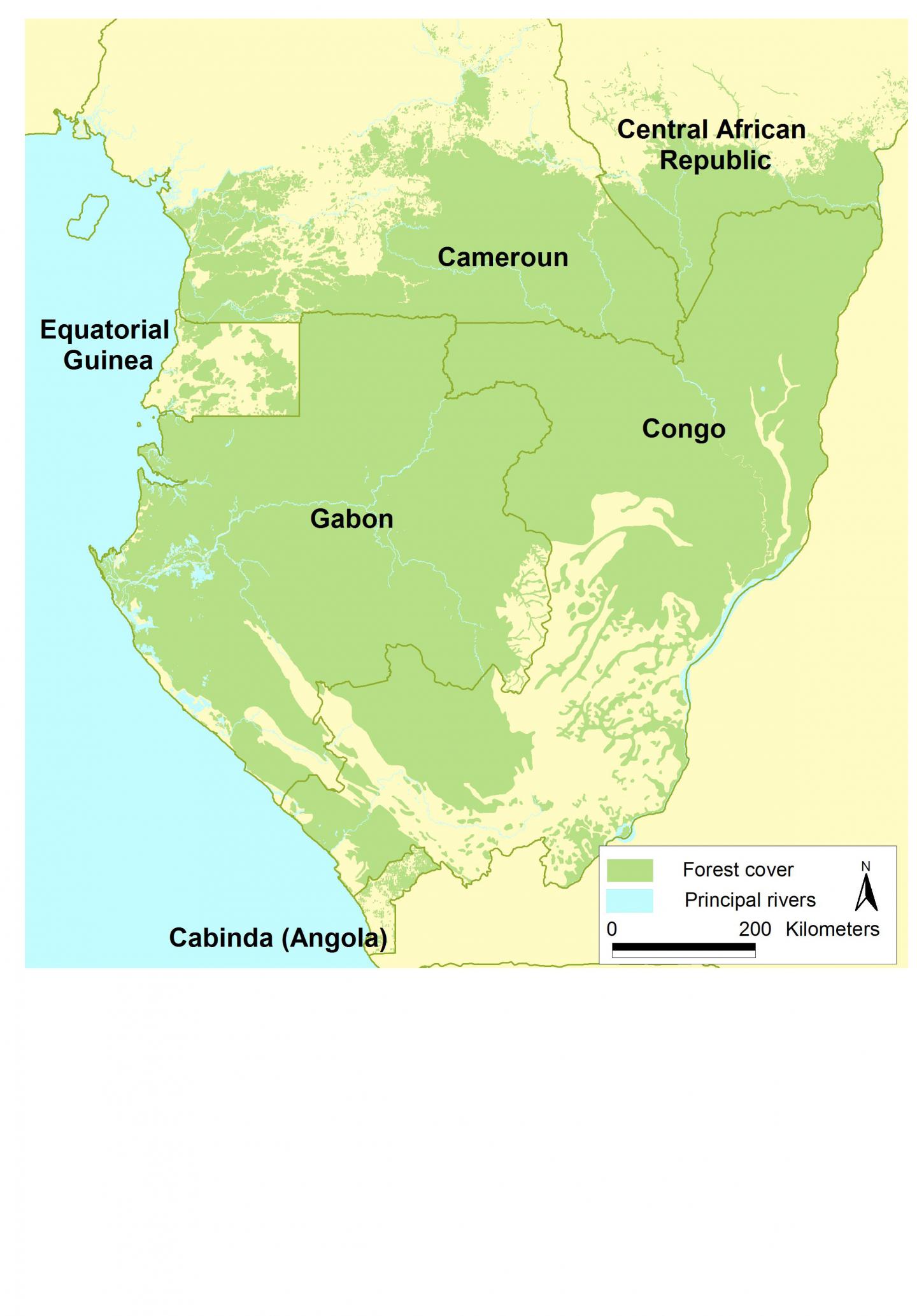 Combined Range for Western Lowland Gorillas and Central Chimpanzees