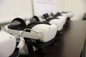 VR Headsets in George Mason's Lab for Immersive Technologies and Simulation