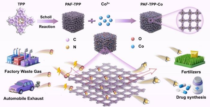 Co-modified porous aromatic frameworks enable efficient electrocatalytic NO-to-NH3 conversion