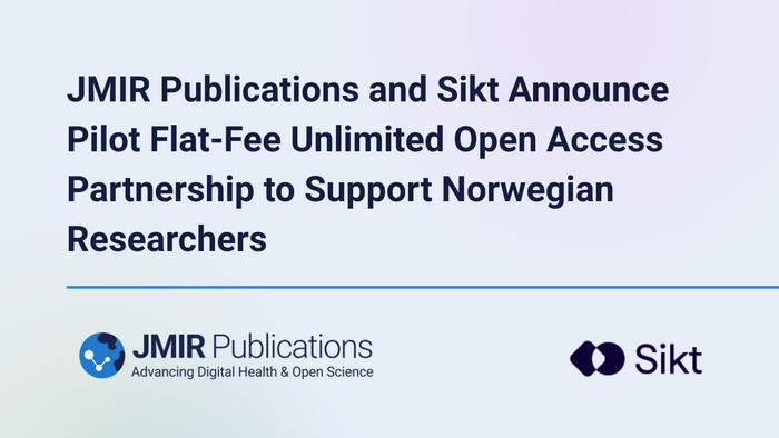 JMIR Publications and Sikt Announce Pilot Flat-Fee Unlimited Open Access Partnership