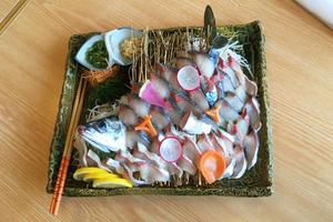 Sashimi of Karatsu Q-saba, a fully farmed Japanese mackerel