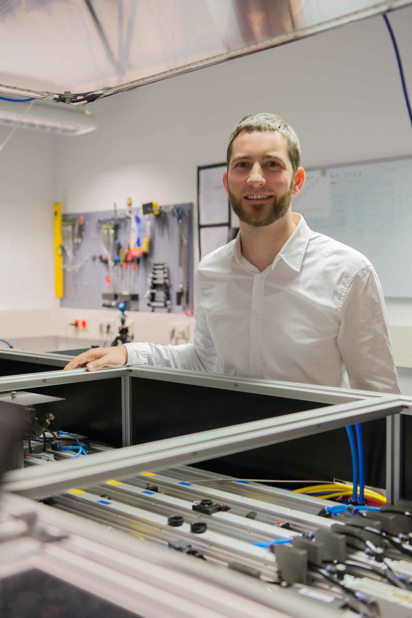 Röntgen award winner Dr. Jan Rothhard during his work in the laboratory.