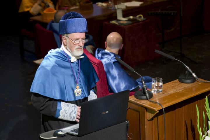 John Beckman During his Investment as Doctor Honoris Causa