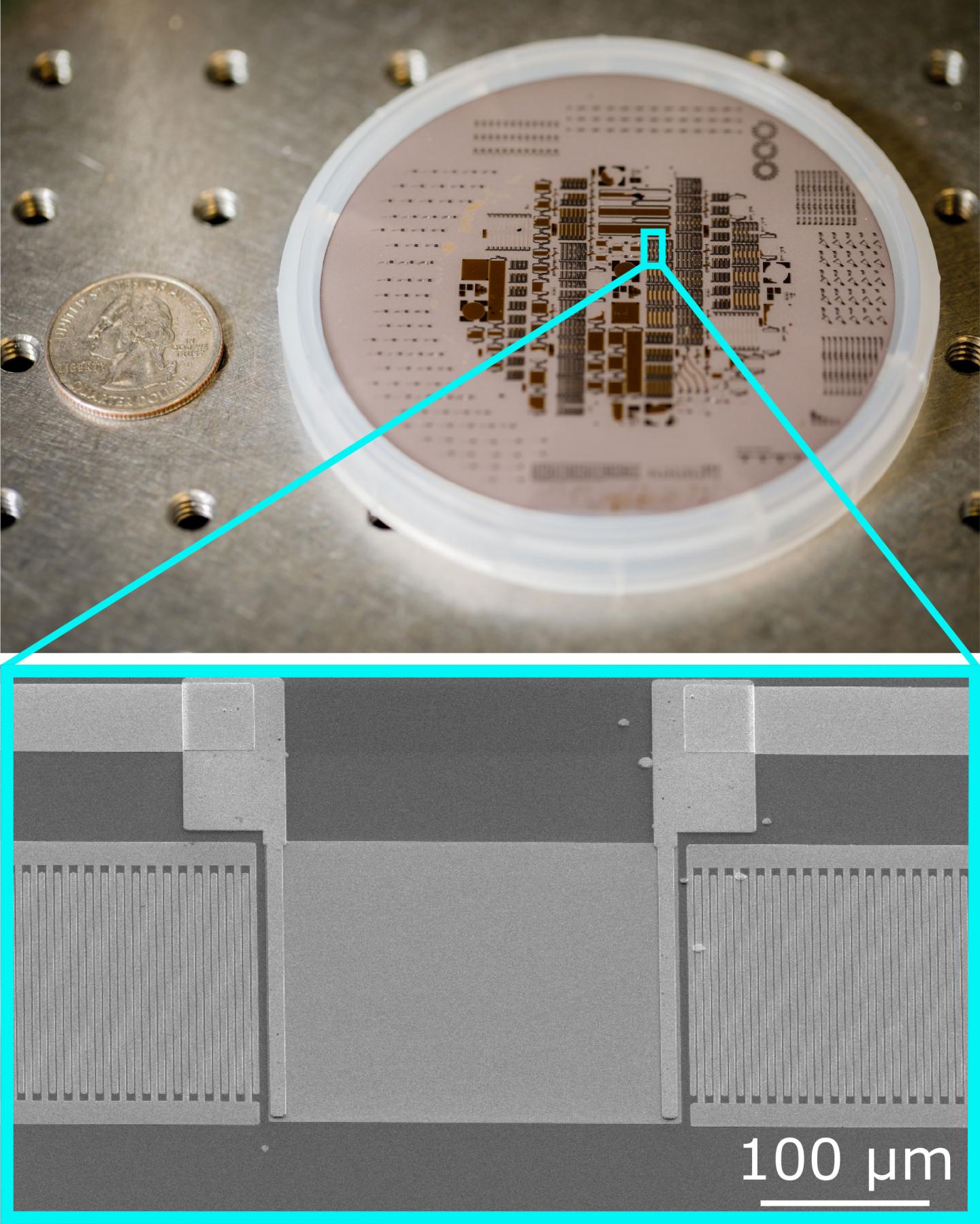 Acousto-electric Chip with Inset