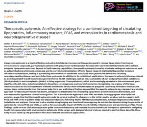 Therapeutic apheresis: An effective strategy for a combined targeting of circulating lipoproteins, inflammatory markers, PFAS, and microplastics in cardiometabolic and neurodegenerative disease?