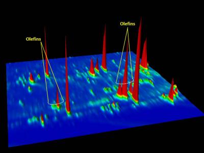 3-D Rendering Shows Individual Chemical Compounds