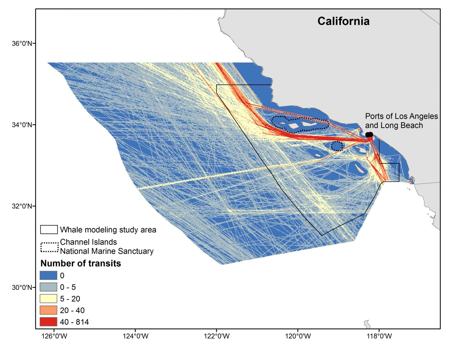 Ship Transits off Southern California