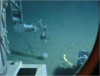 View of the Sediment Coring Process, from Inside the HURL Submersible
