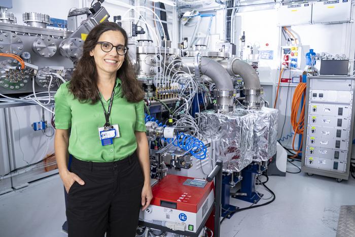 Paul Scherrer Institute PSI scientist Ana Diaz at the cSAXS beamline of the newly upgraded Swiss Light Source SLS