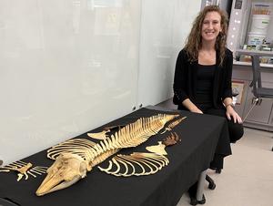Researcher With Skeleton
