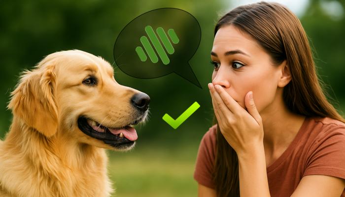Humans can use their voice to instruct dogs without words