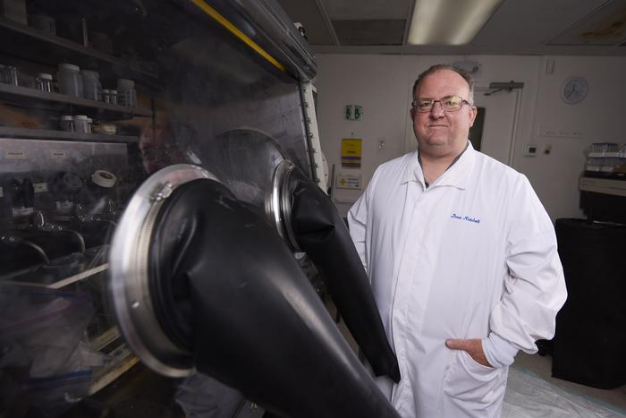 David Hatchett in his nuclear lab.