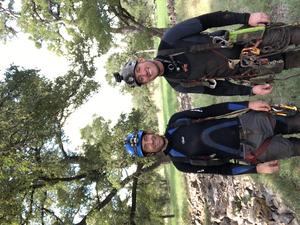 John Moretti and John Young after caving