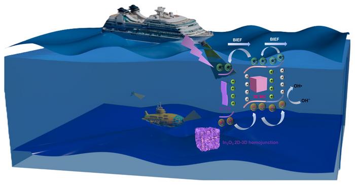 The novel 2D-3D In2O3 homojunction with a suitable energy band alignment achieves high-performance self-powered UV detection.