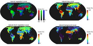 Natural vegetation potential for a median scenario of fires and herbivory calibrated by eco-region
