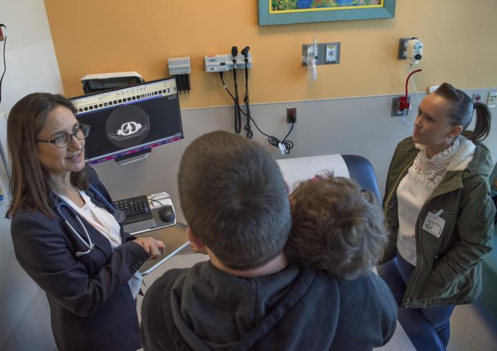 Dr. Sholler and the Chambers family at Spectrum Health