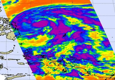 NASA AIRS Image Shows Stronger T-storms in Typhoon Songda