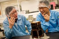 NTU Satellite Research Centre Executive Director Mr Lim Wee Seng and Kyutech Professor Mengu Cho