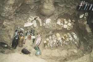 Concentration of artifacts at Haebaru Army Hospital Cave No. 20