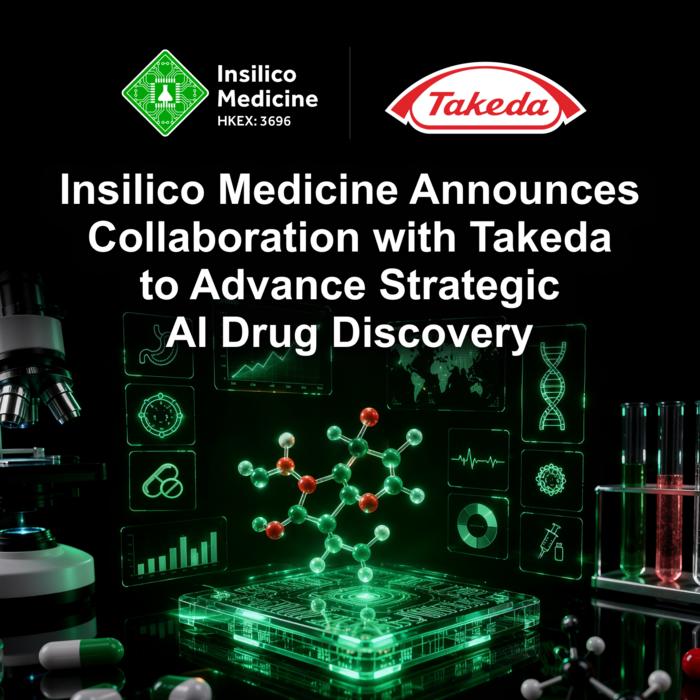 Insilico Medicine Announces Collaboration with Takeda to Advance Strategic AI Drug Discovery