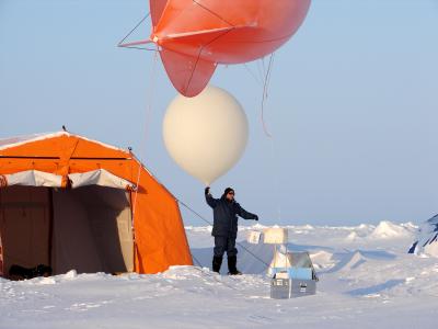 J. Graeser with Research Balloons