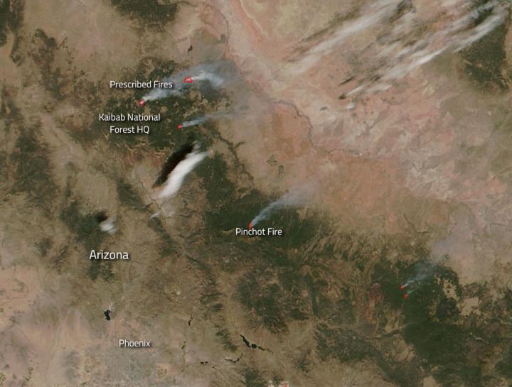 Both Wild and Prescribed Fires Dot Arizona