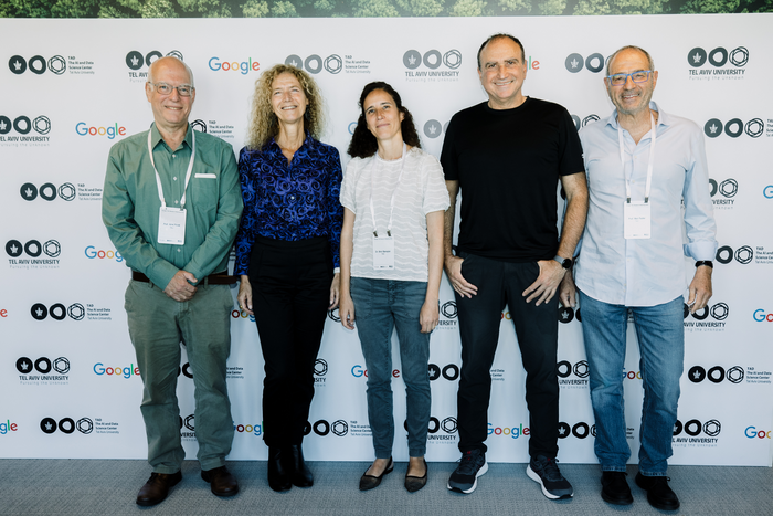 (Left to right): Prof. Ariel Porat, Prof. Tova Milo, Dr. Shiri Stempler, Yossi Matias & Prof. Meir Feder.