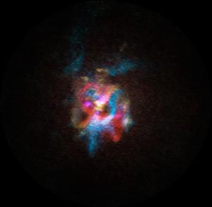 Red supergiant DFK 52 and its surroundings as seen by ALMA.