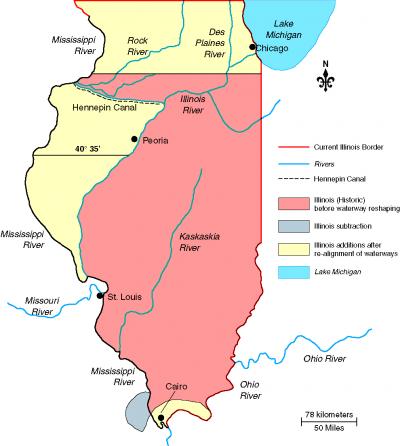 Map of Original Illinois Borders