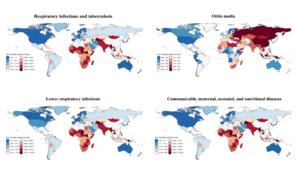 Map of DALYs attributable to SHS in children under 14