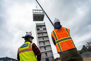 Topping off of 10-story building