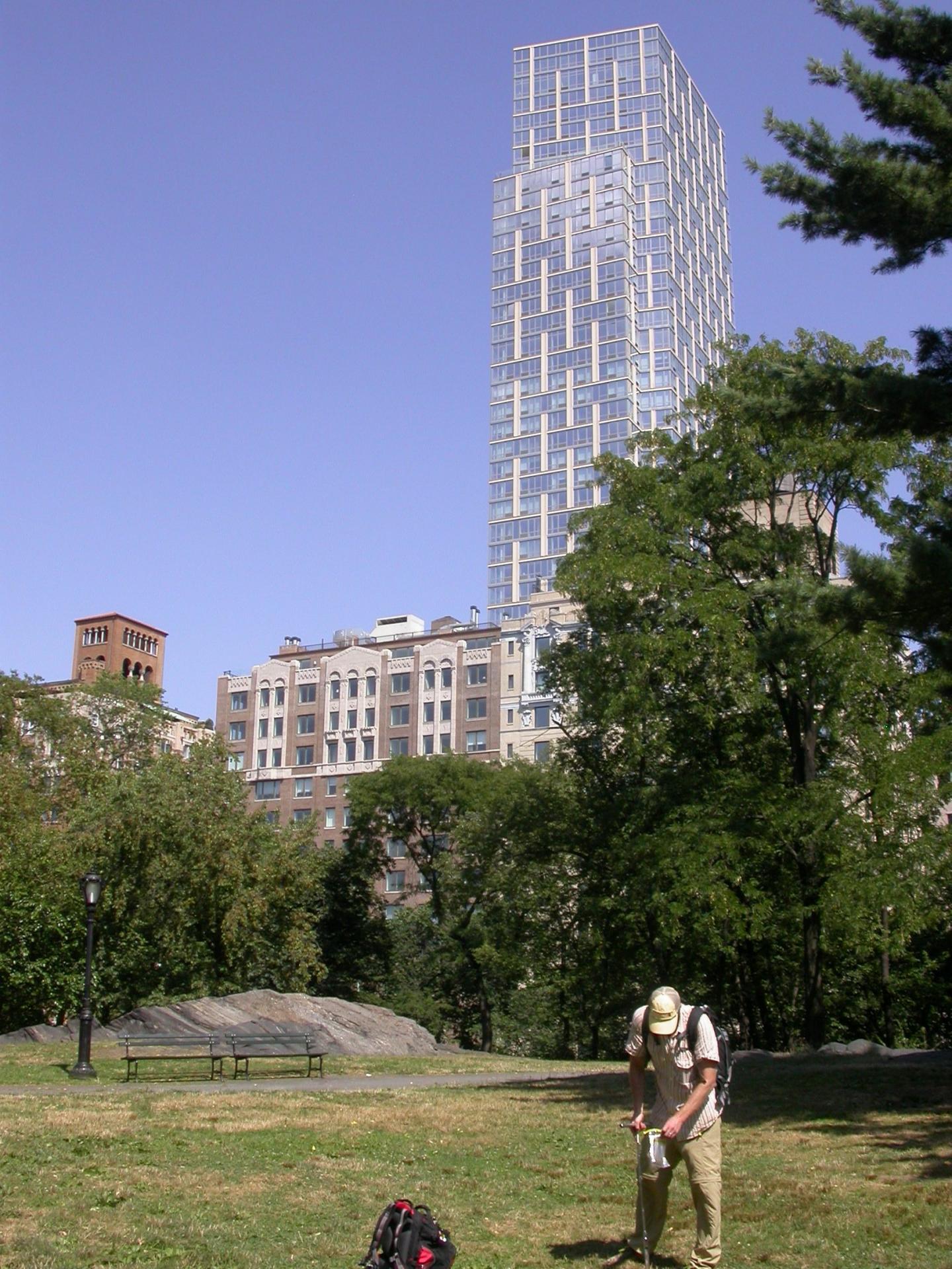 Scientist Takes a Soil Sample in Central Park