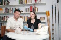 Researchers with Their Finds