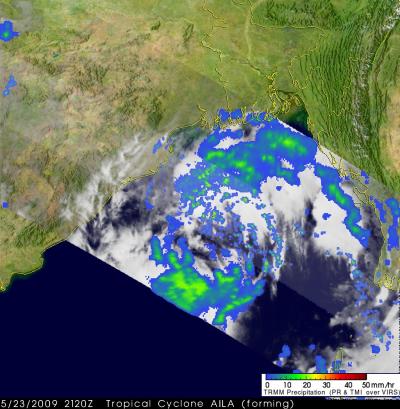 NASA's TRMM Satellite Captures Deadly Cyclone Aila's Rainfall