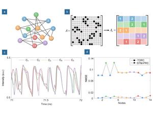 Schematic diagrams of the complex semiconductor laser network topology