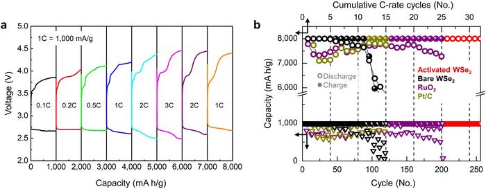 [Figure 3] Exceptional stability of lithium-air batteries under rapidly changing operating conditions