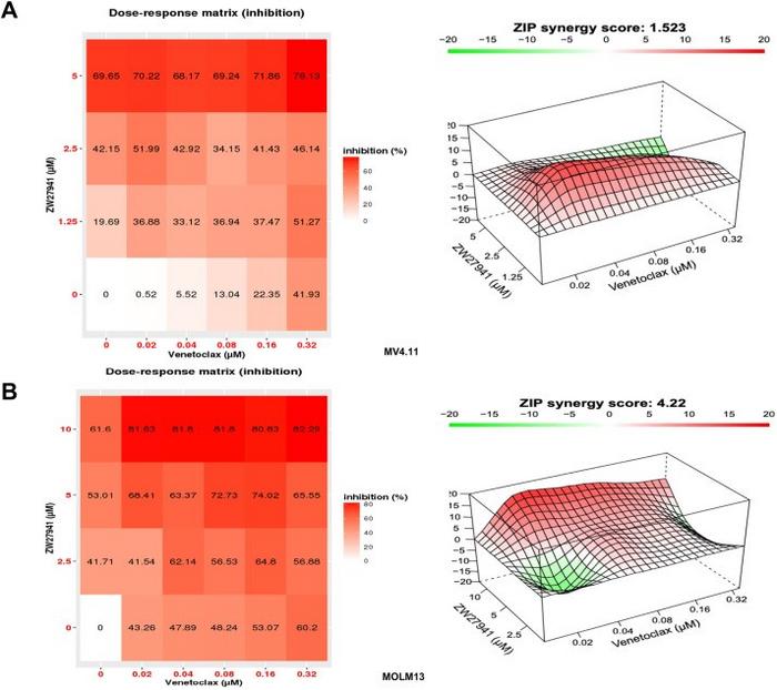 ZW27941 enhanced the efficacy of other therapeutic agents used for acute myeloid leukemia treatment.