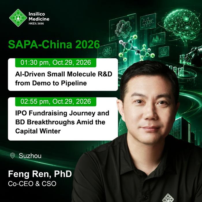 October 29 | Suzhou   Dr. Feng Ren, Co-CEO and Chief Scientific Officer of Insilico Medicine, has been invited to attend the 6th SAPA-China 2026 Healthcare Industry Conference at the Suzhou Shishan International Conference Center.